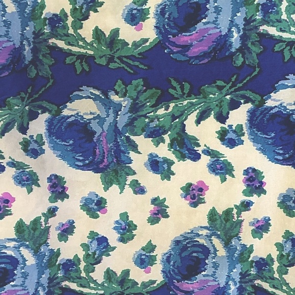 Talbots Boxy Silk and Cotton Tank Top Blue Green Purple Floral Womens Petite 14P - Picture 8 of 16